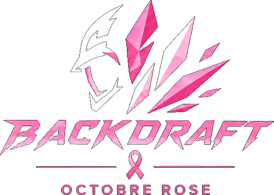 Logo Backdraft version Octobre Rose avec ruban rose